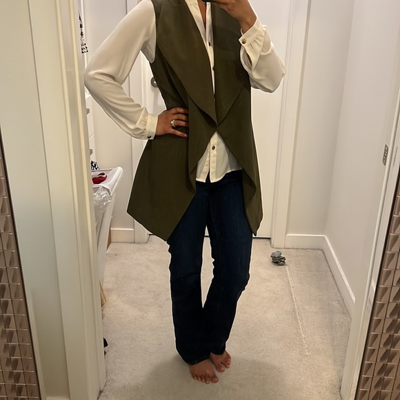 Sleeves Army Green Blazer-Vest - Picture 5 of 7